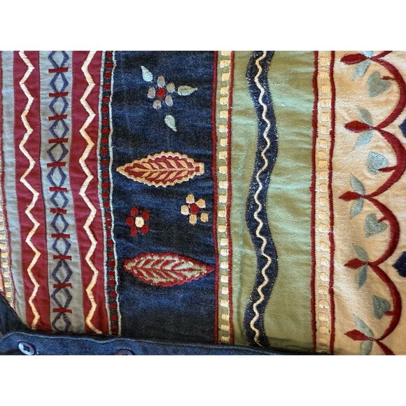 Blair Vintage Vest Knit Embroidered Denim Cottage Core 2XL - Picture 2 of 12